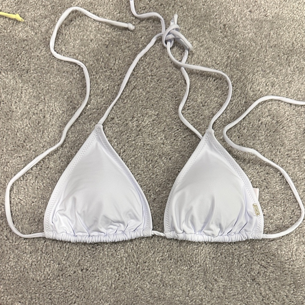Classic White Triangle Bikini Top